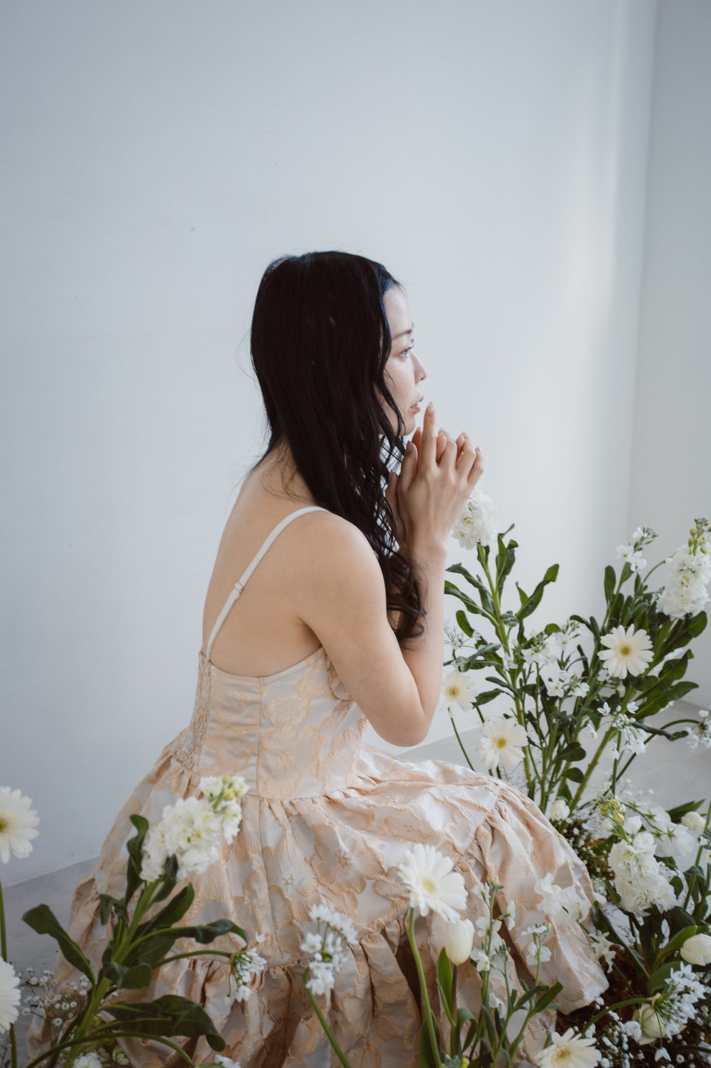 DIGMAJE FLOWER BUSTIER DRESS